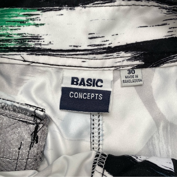 Men's Basic Concepts White/Blue/Green Floral Boardshorts Swim Shorts Size 30 - Picture 4 of 9